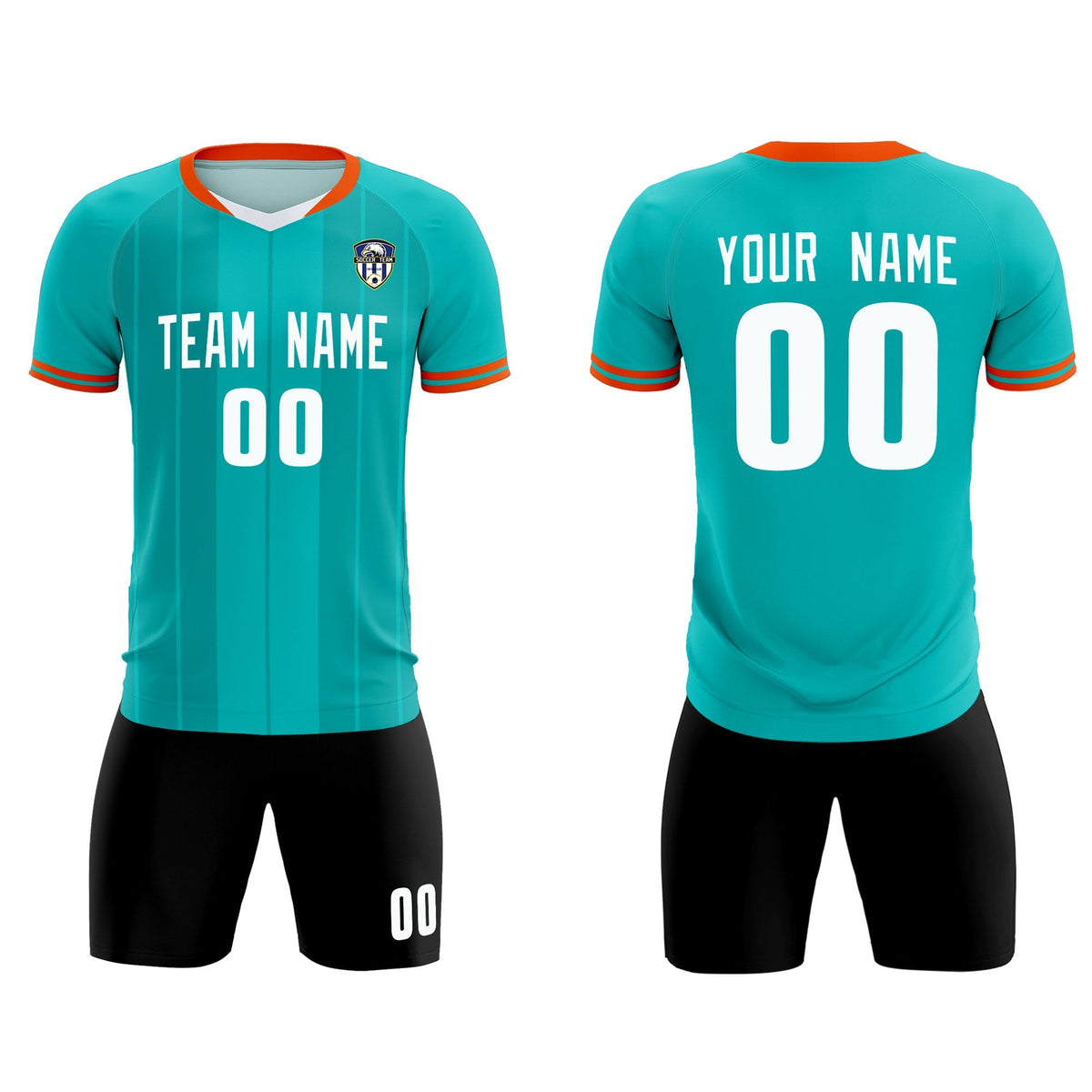 Custom Green Classic Striped Personalized Football Kit Jersey