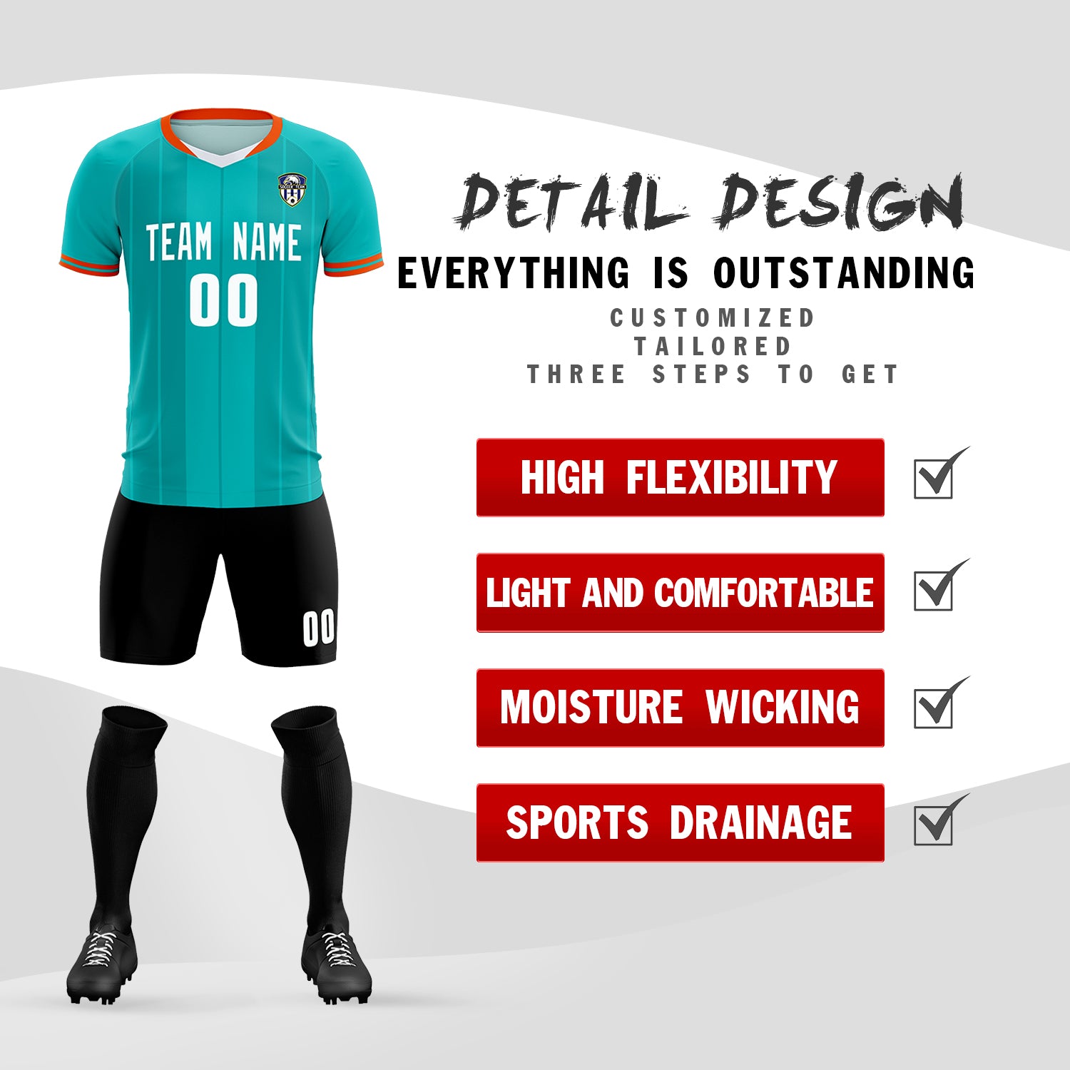 Custom Green Classic Striped Personalized Football Kit Jersey