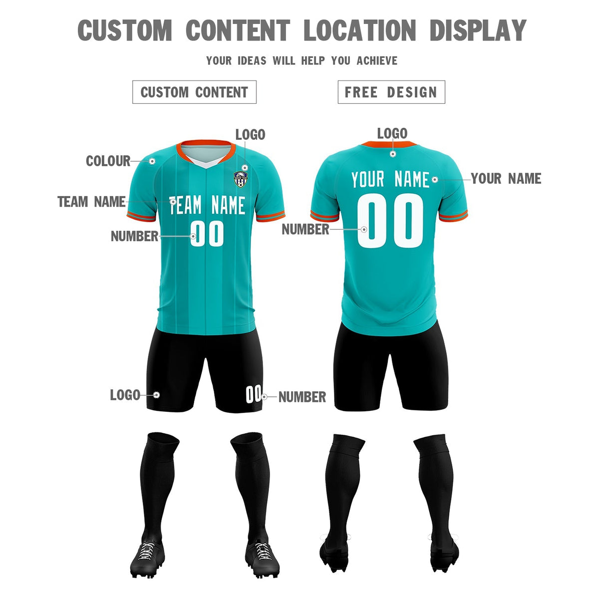 Custom Green Classic Striped Personalized Football Kit Jersey