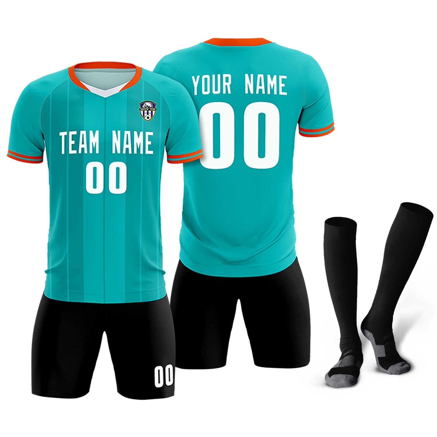 Custom Green Classic Striped Personalized Football Kit Jersey