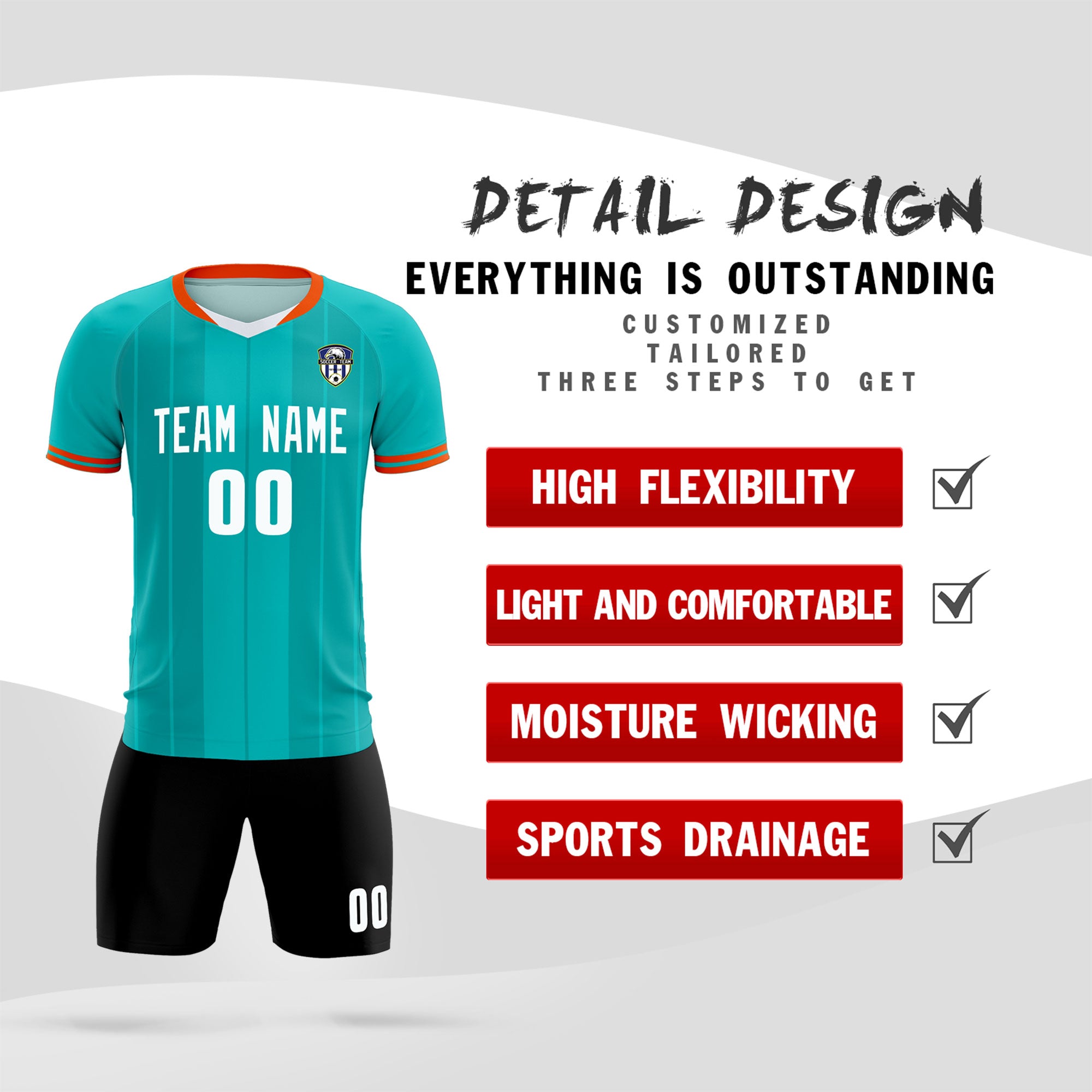 Custom Green Classic Striped Personalized Football Kit Jersey