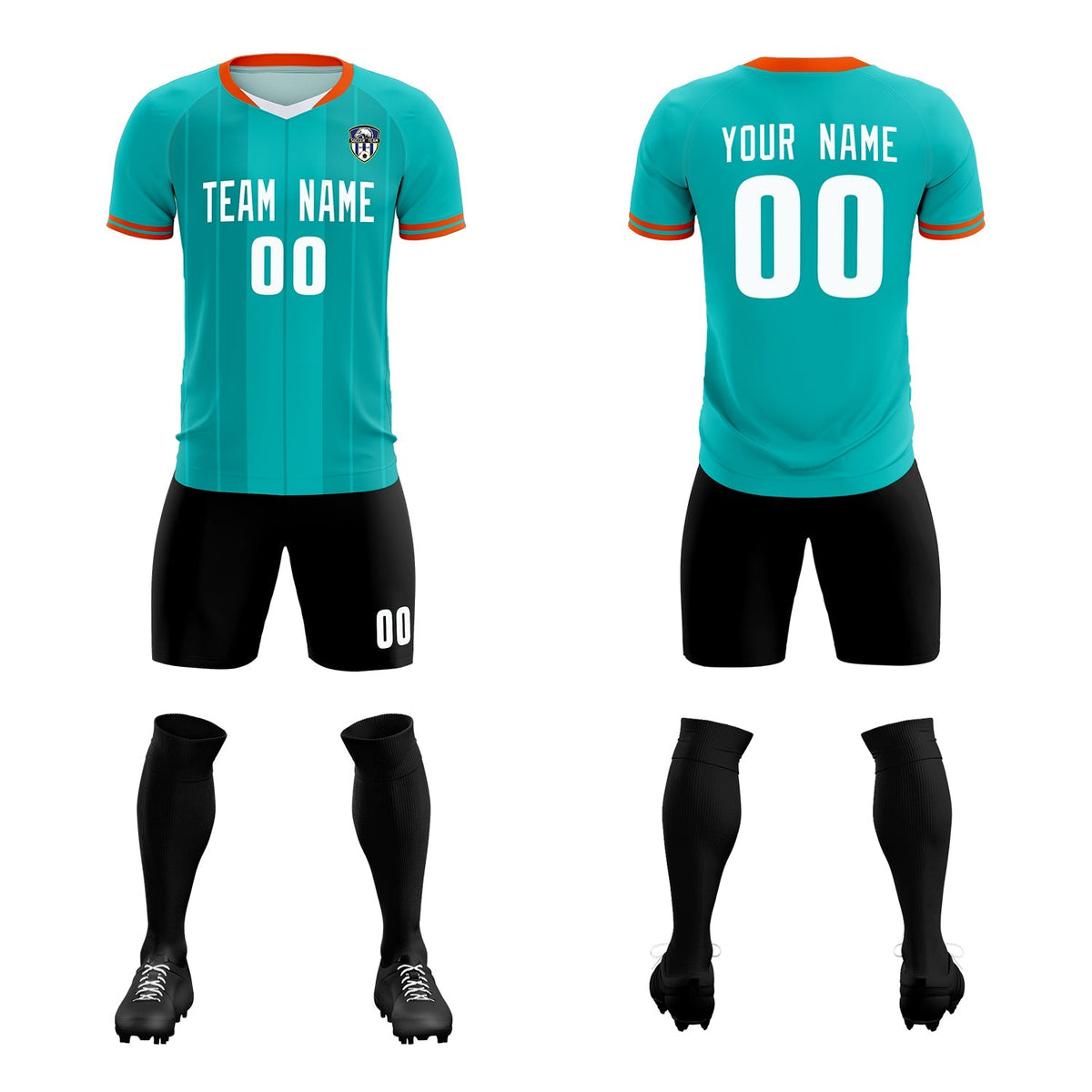 Custom Green Classic Striped Personalized Football Kit Jersey