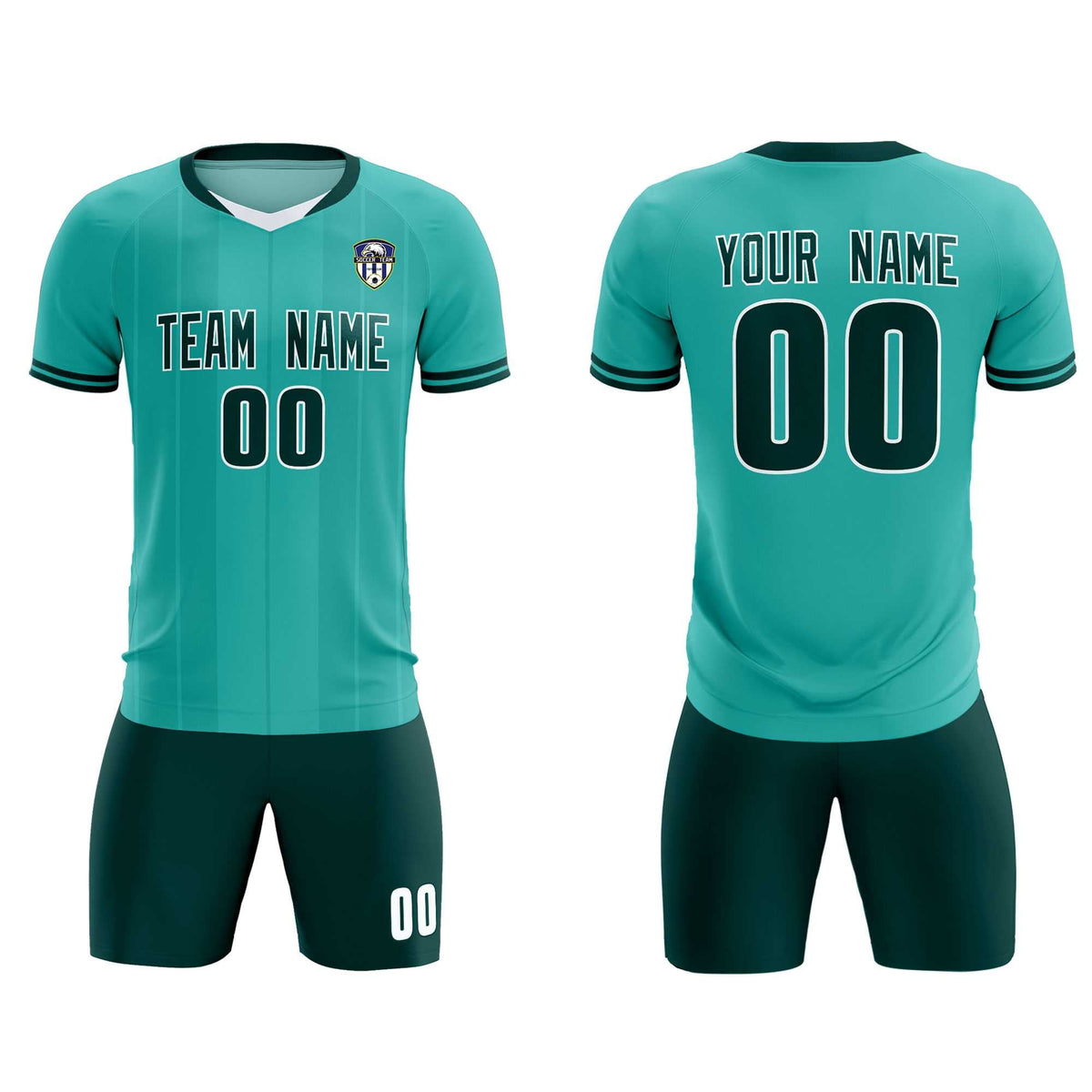 Custom Bright Green Classic Striped Personalized Football Kit Jersey