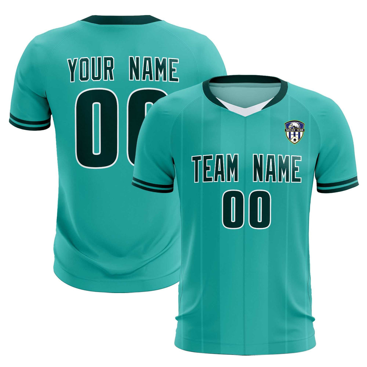 Custom Bright Green Classic Striped Personalized Football Kit Jersey