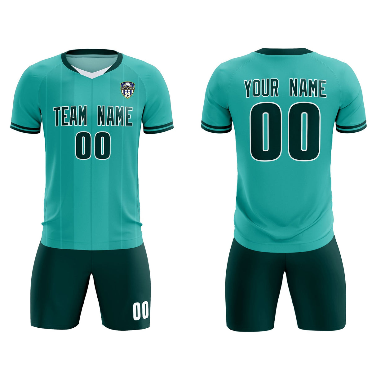 Custom Bright Green Classic Striped Personalized Football Kit Jersey