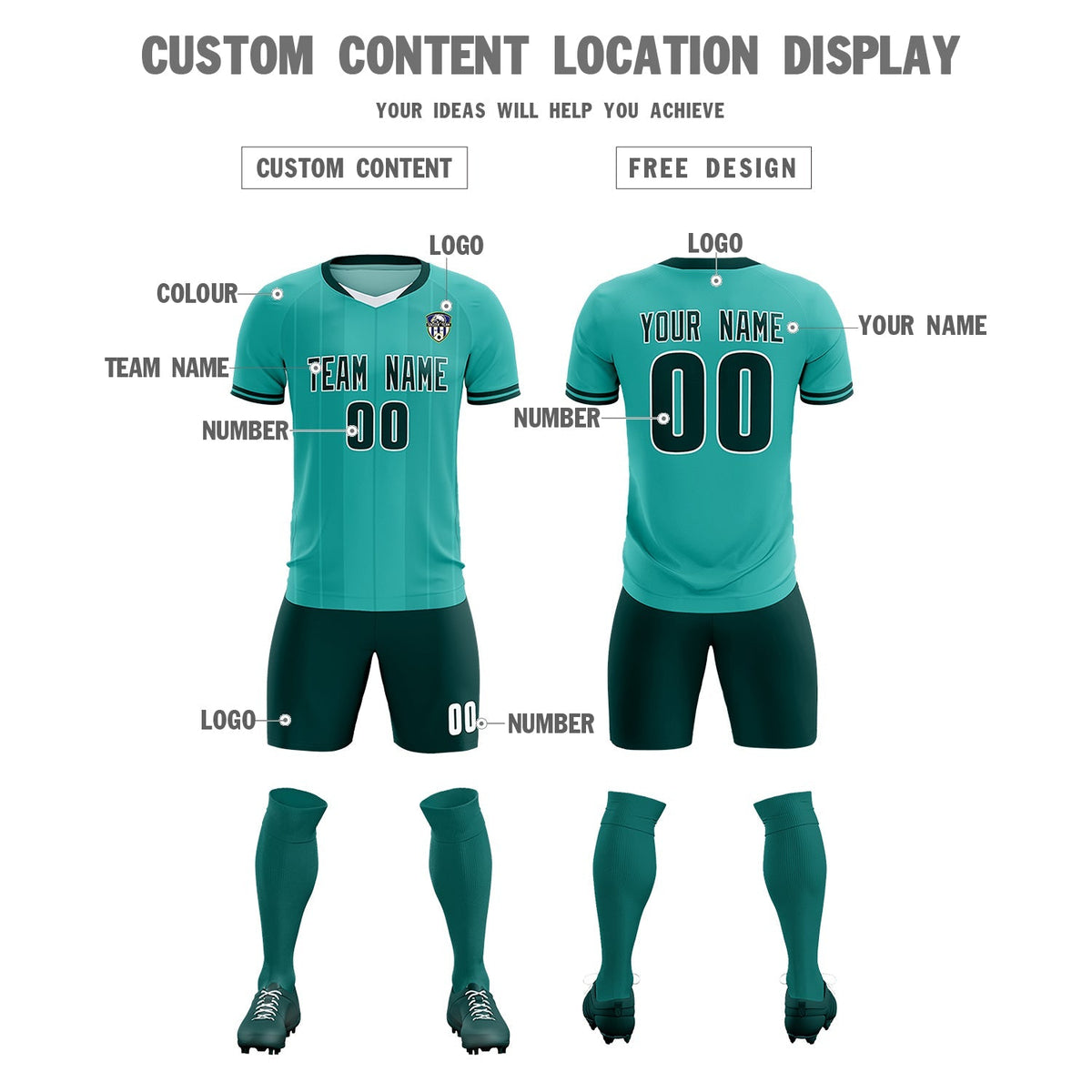 Custom Bright Green Classic Striped Personalized Football Kit Jersey