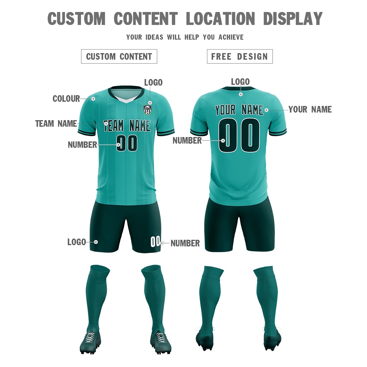 Custom Bright Green Classic Striped Personalized Football Kit Jersey