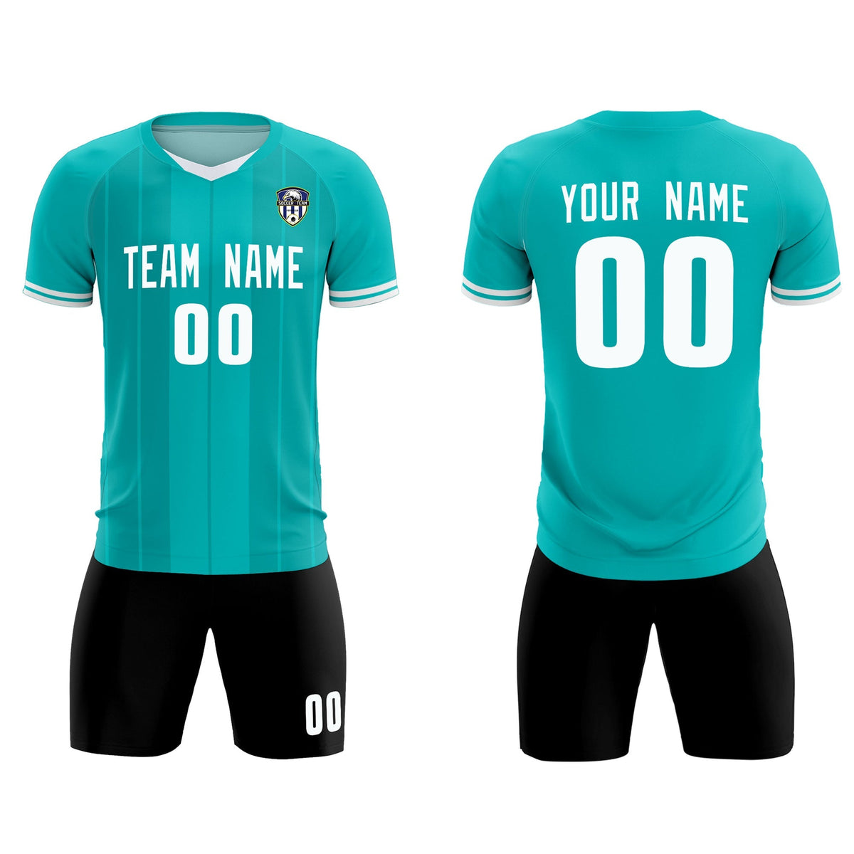 Custom Green Classic Striped Personalized Football Kit Jersey