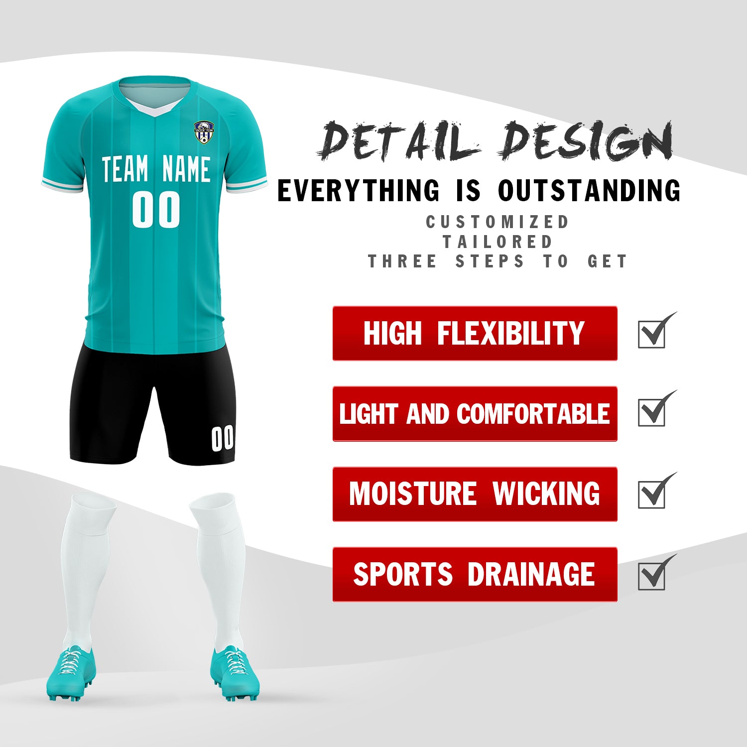 Custom Green Classic Striped Personalized Football Kit Jersey