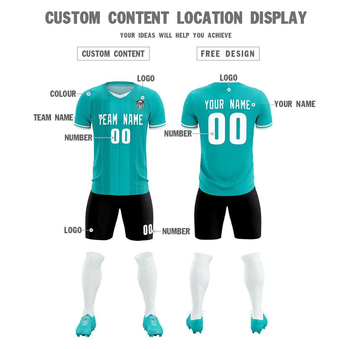 Custom Green Classic Striped Personalized Football Kit Jersey