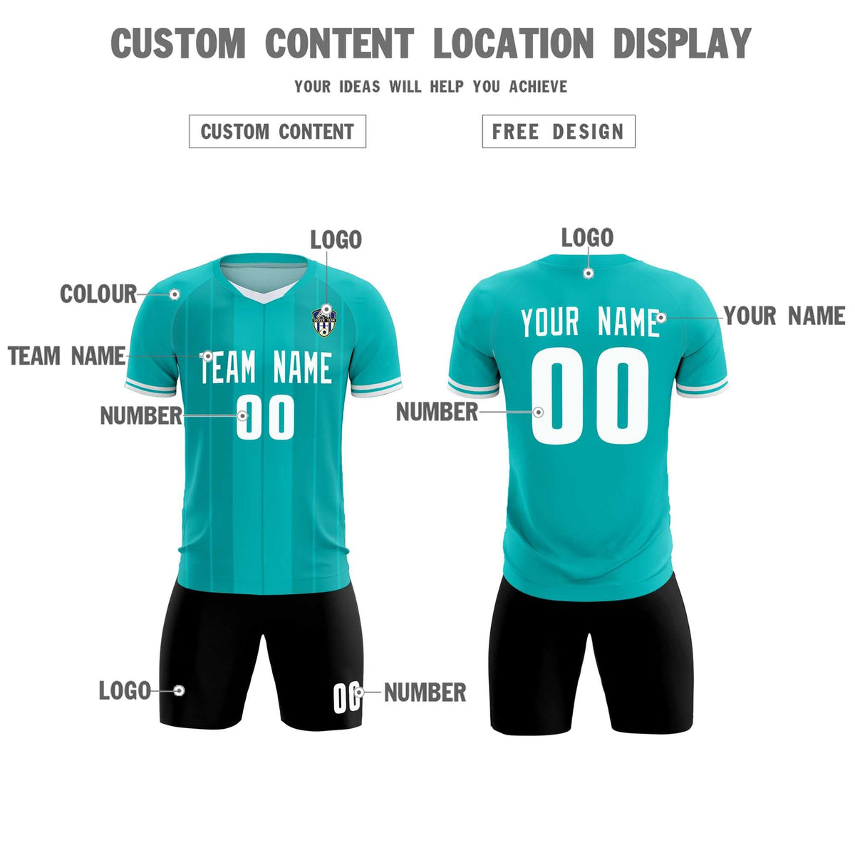 Custom Green Classic Striped Personalized Football Kit Jersey
