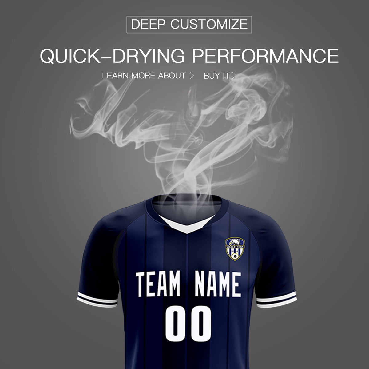 Custom Navy Classic Striped Personalized Football Kit Jersey