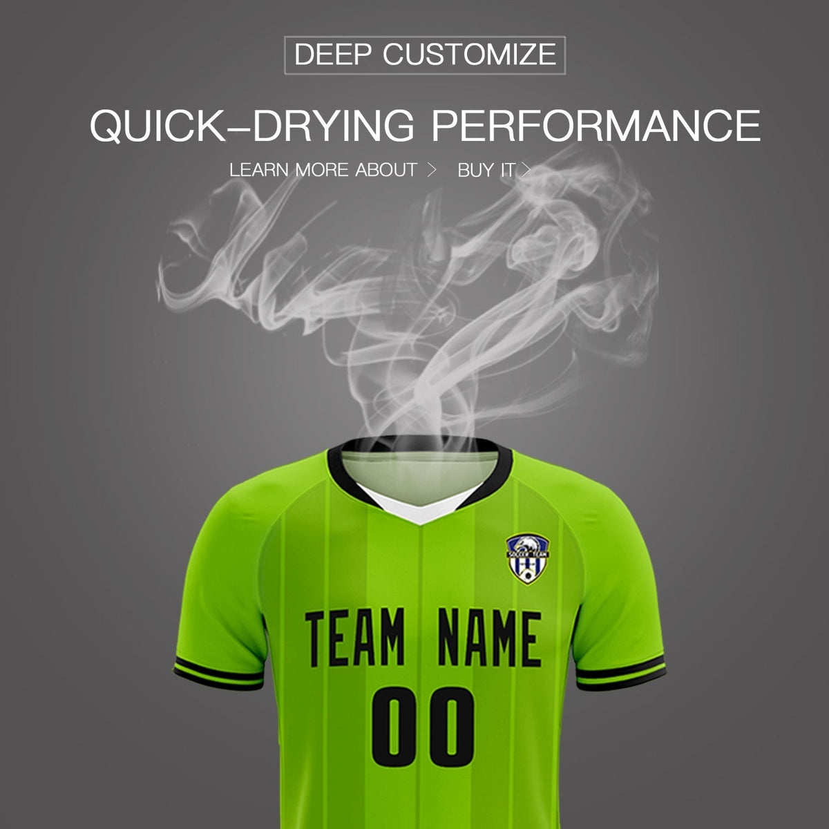 Custom Neon Green Classic Striped Personalized Football Kit Jersey