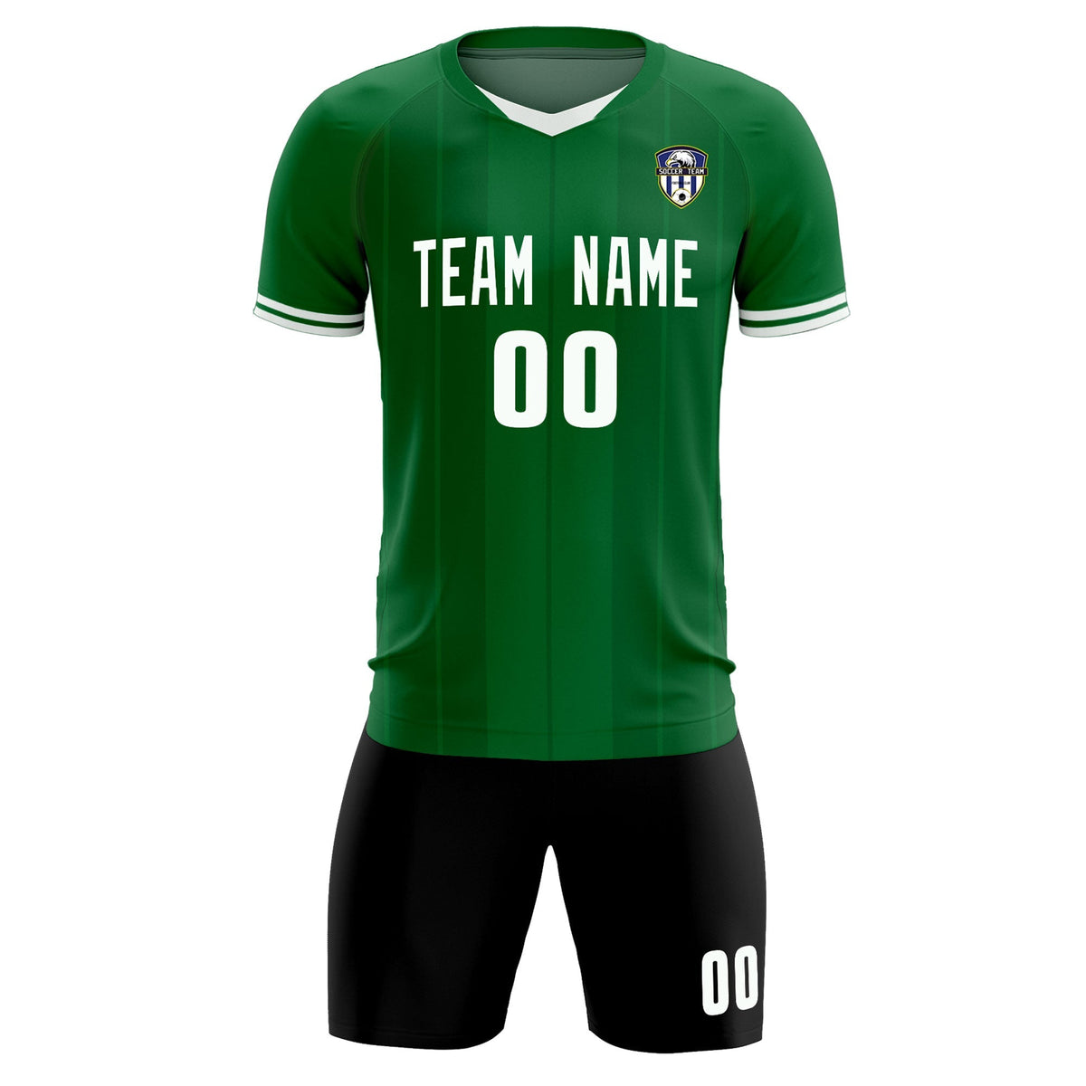 Custom Kelly Green Classic Striped Personalized Football Kit Jersey