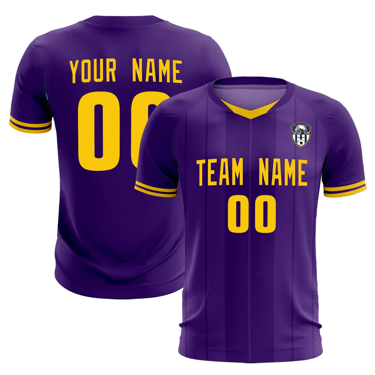 Custom Purple Classic Striped Personalized Football Kit Jersey