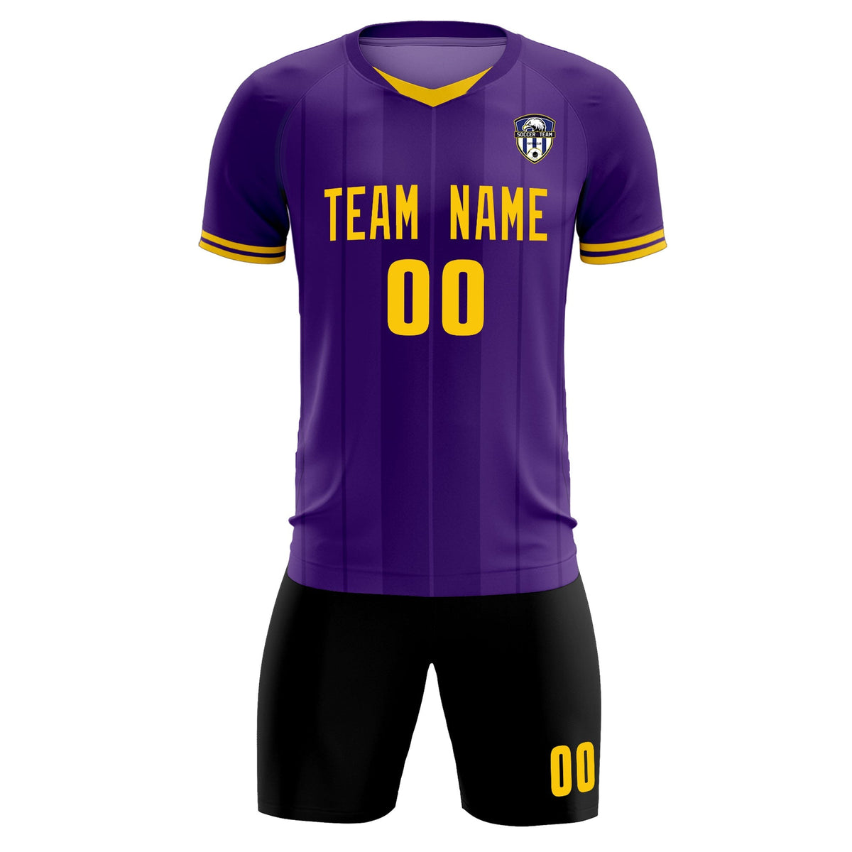 Custom Purple Classic Striped Personalized Football Kit Jersey