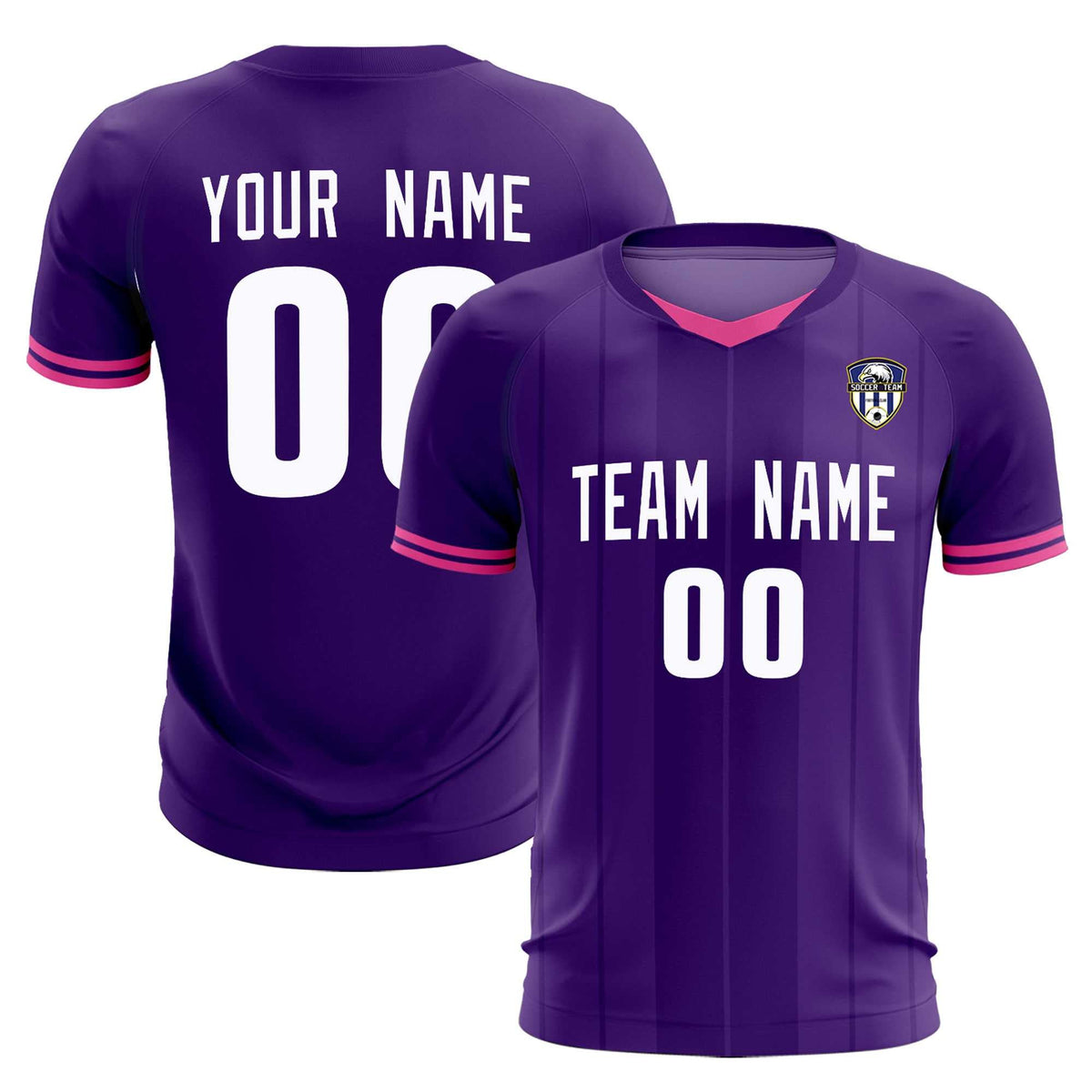 Custom Purple Classic Striped Personalized Football Kit Jersey