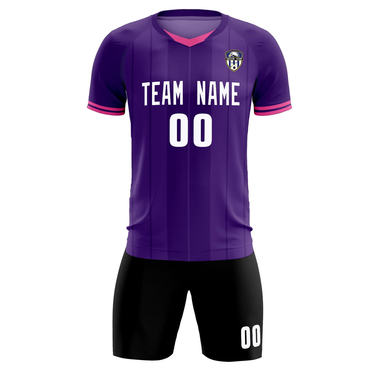 Custom Purple Classic Striped Personalized Football Kit Jersey