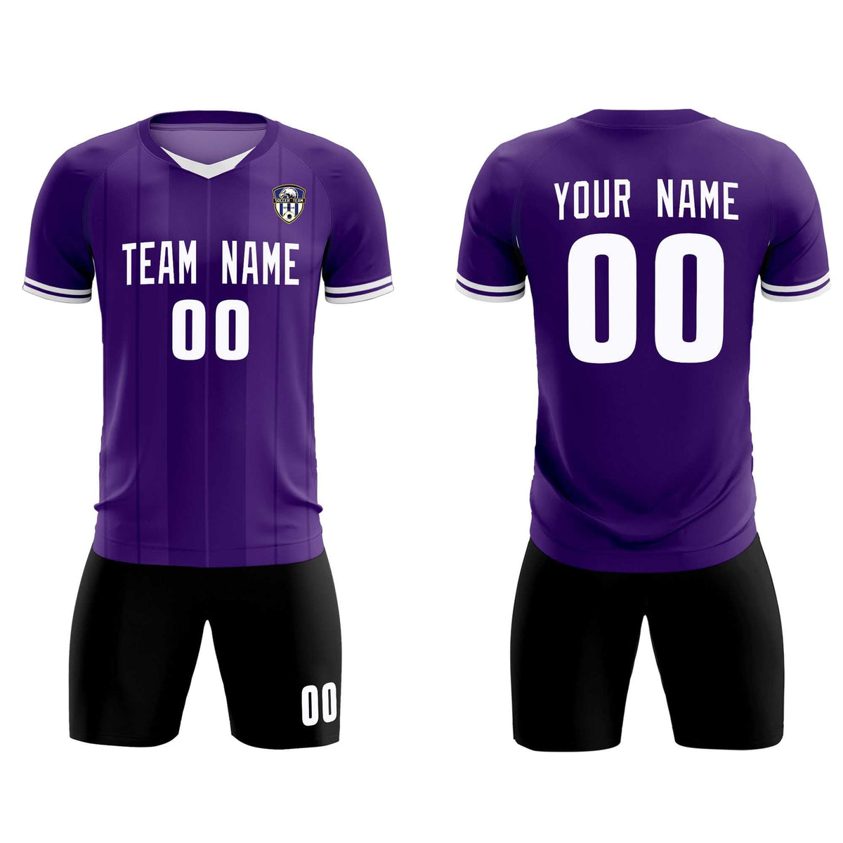 Custom Purple Classic Striped Personalized Football Kit Jersey