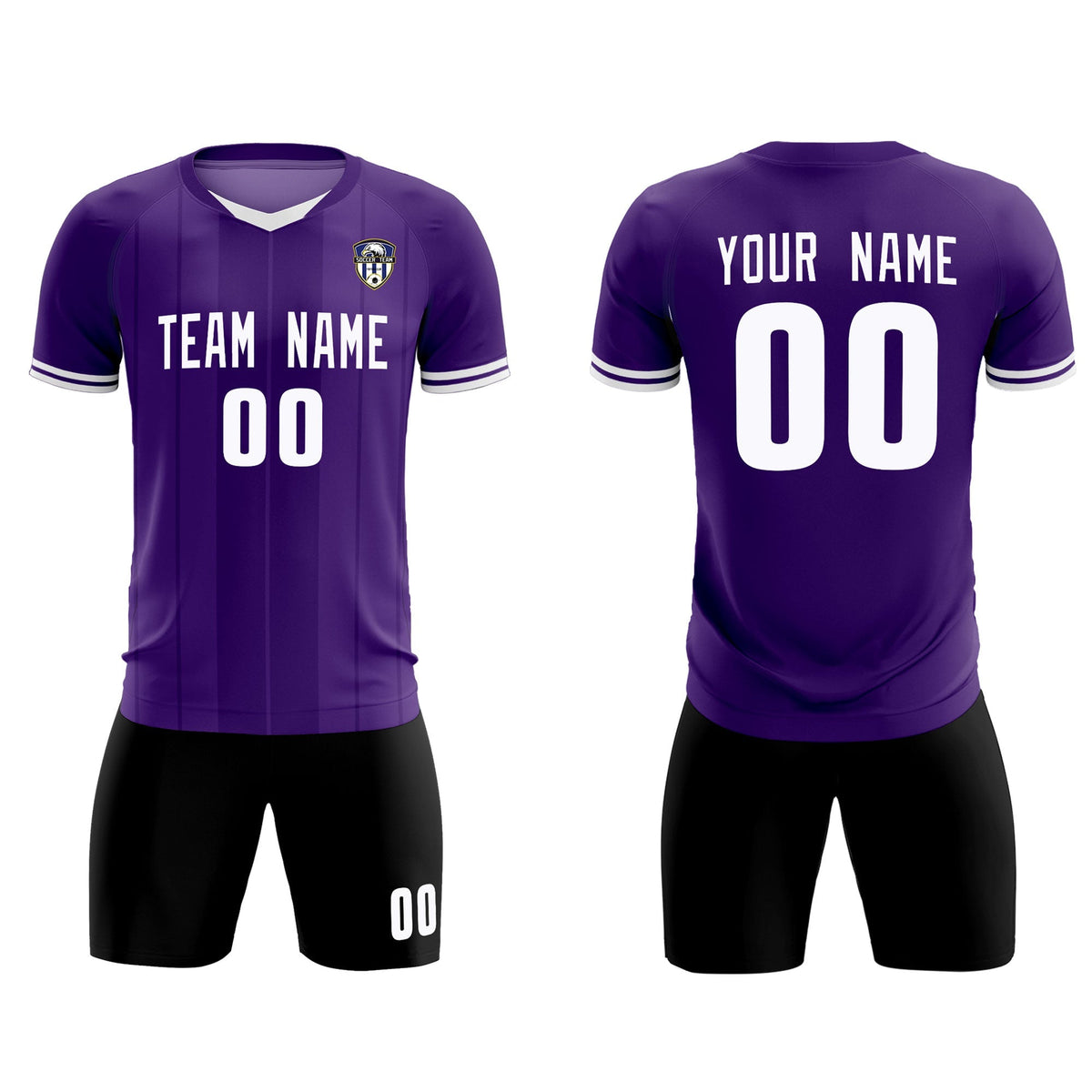 Custom Purple Classic Striped Personalized Football Kit Jersey