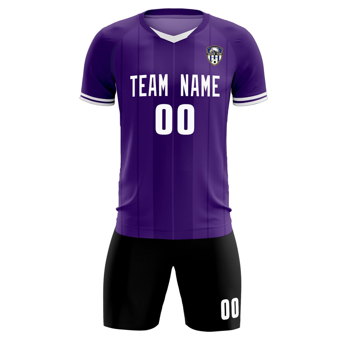 Custom Purple Classic Striped Personalized Football Kit Jersey