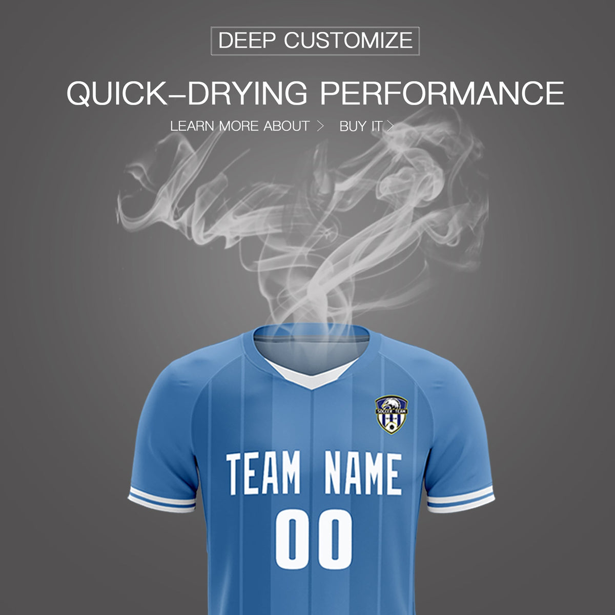 Custom Light Blue Classic Striped Personalized Football Kit Jersey