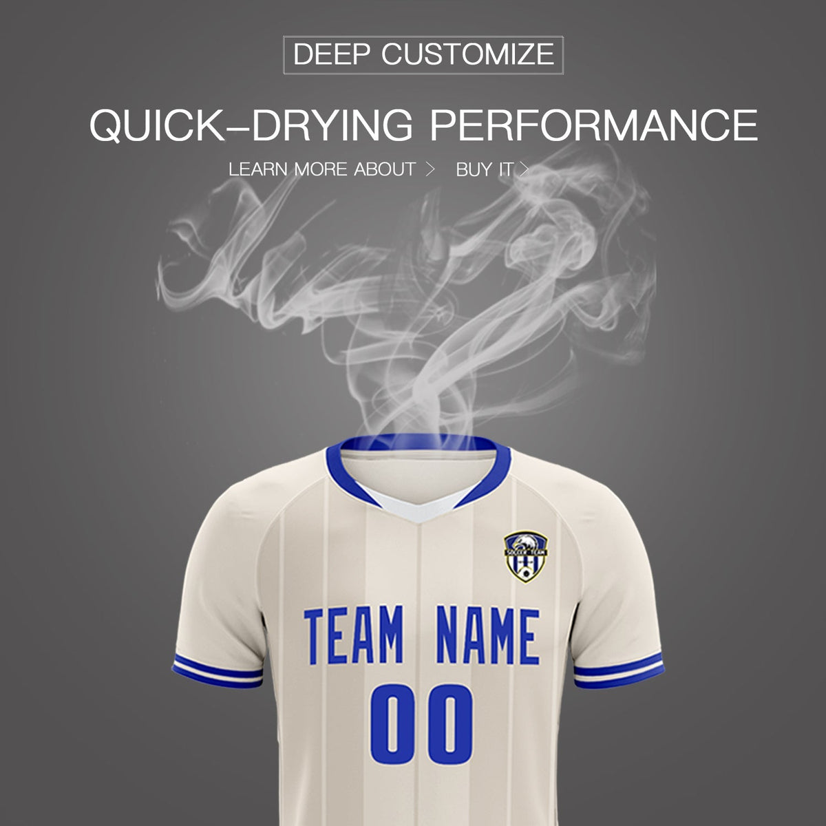 Custom Cream Classic Striped Personalized Football Kit Jersey
