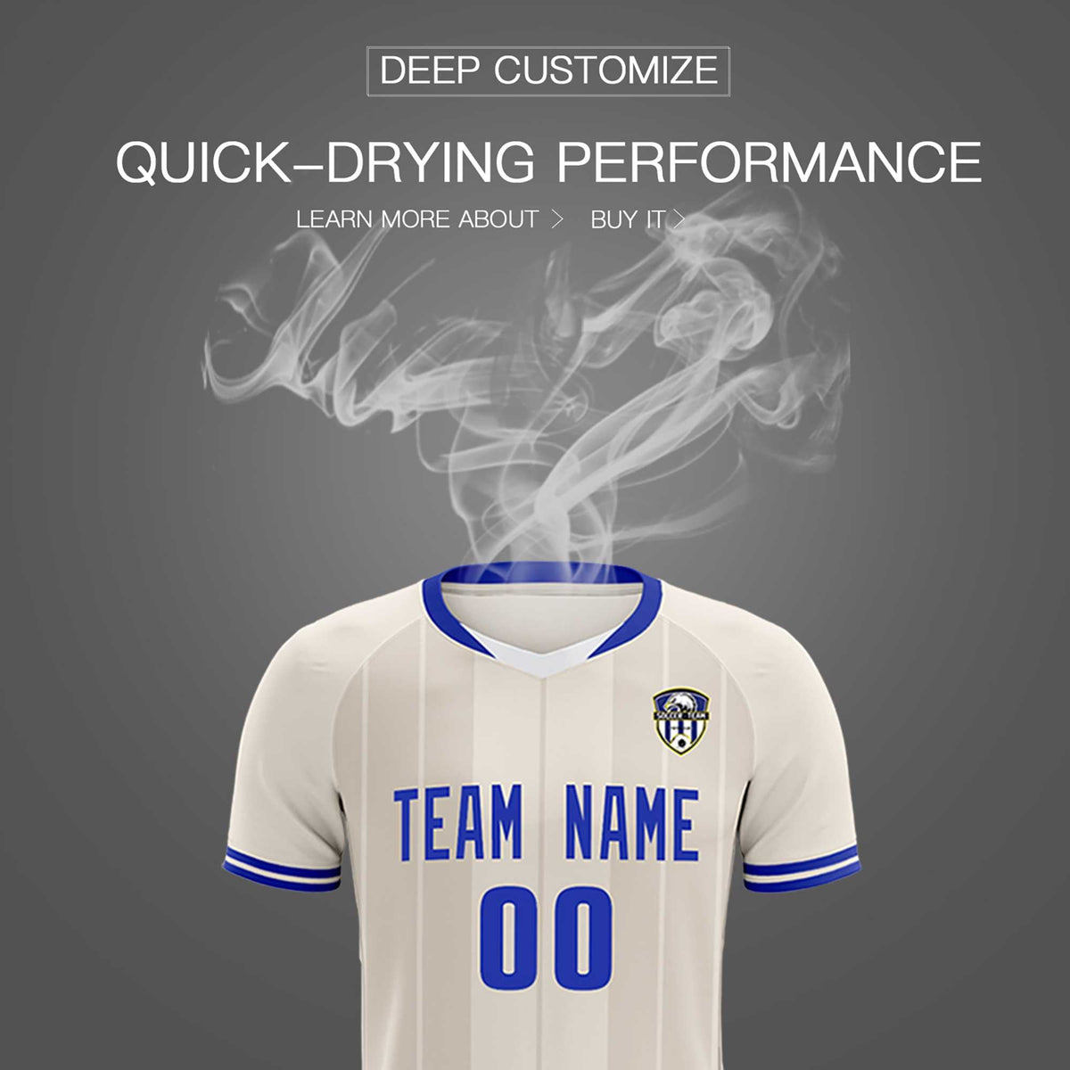 Custom Cream Classic Striped Personalized Football Kit Jersey