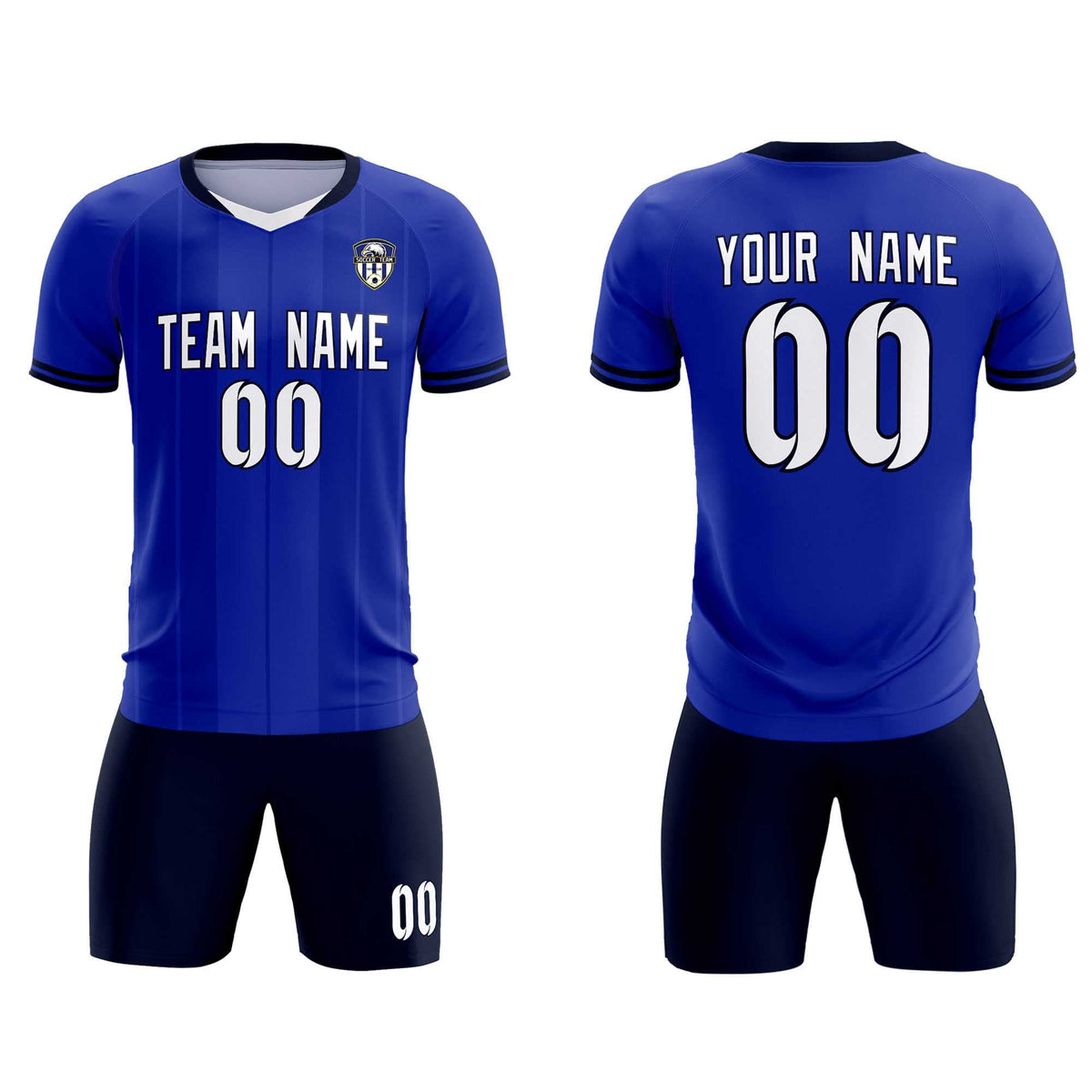 Custom Royal Classic Striped Personalized Football Kit Jersey