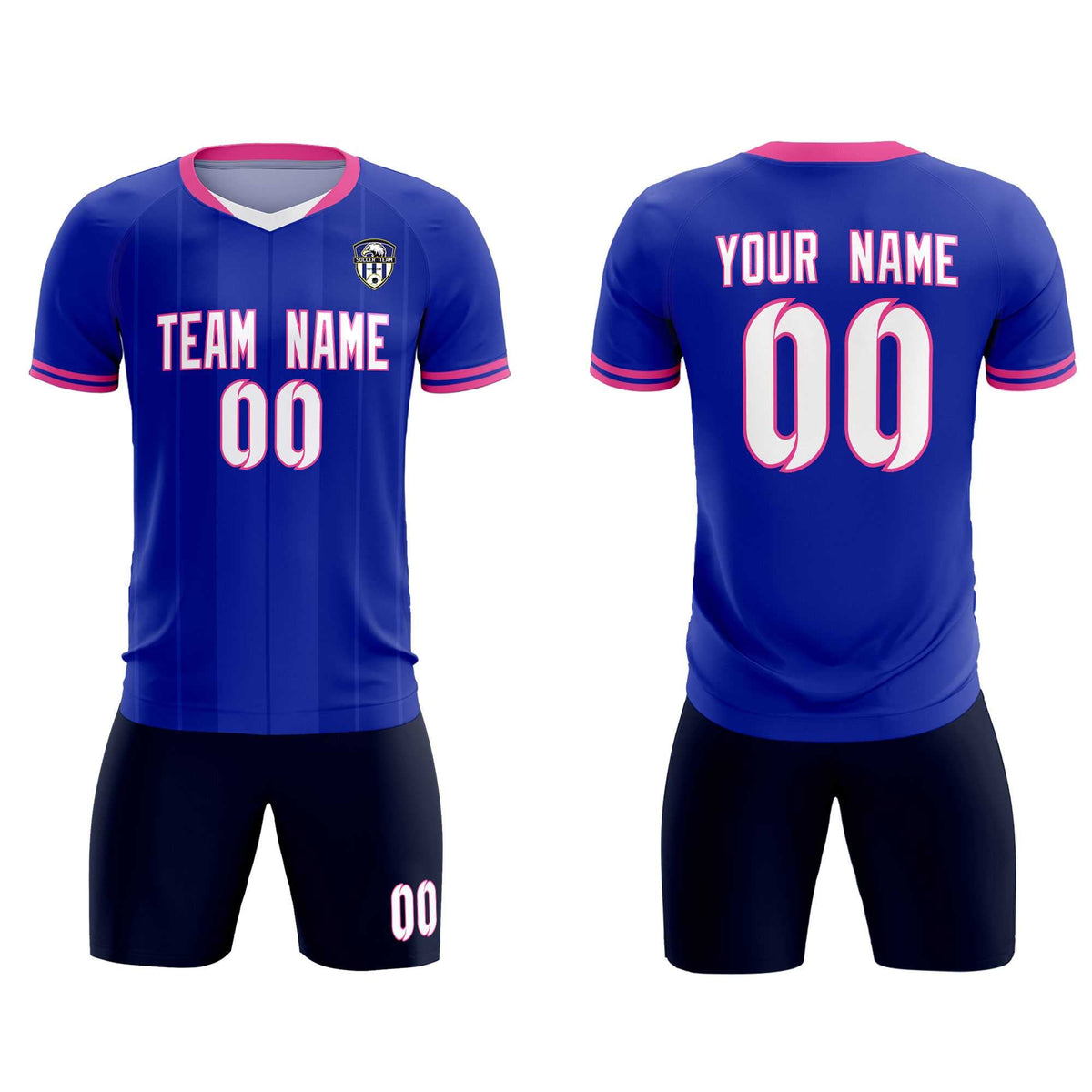 Custom Royal Classic Striped Personalized Football Kit Jersey