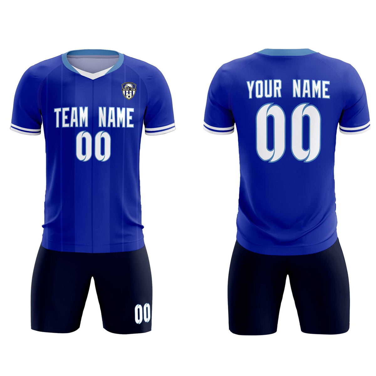 Custom Royal Classic Striped Personalized Football Kit Jersey