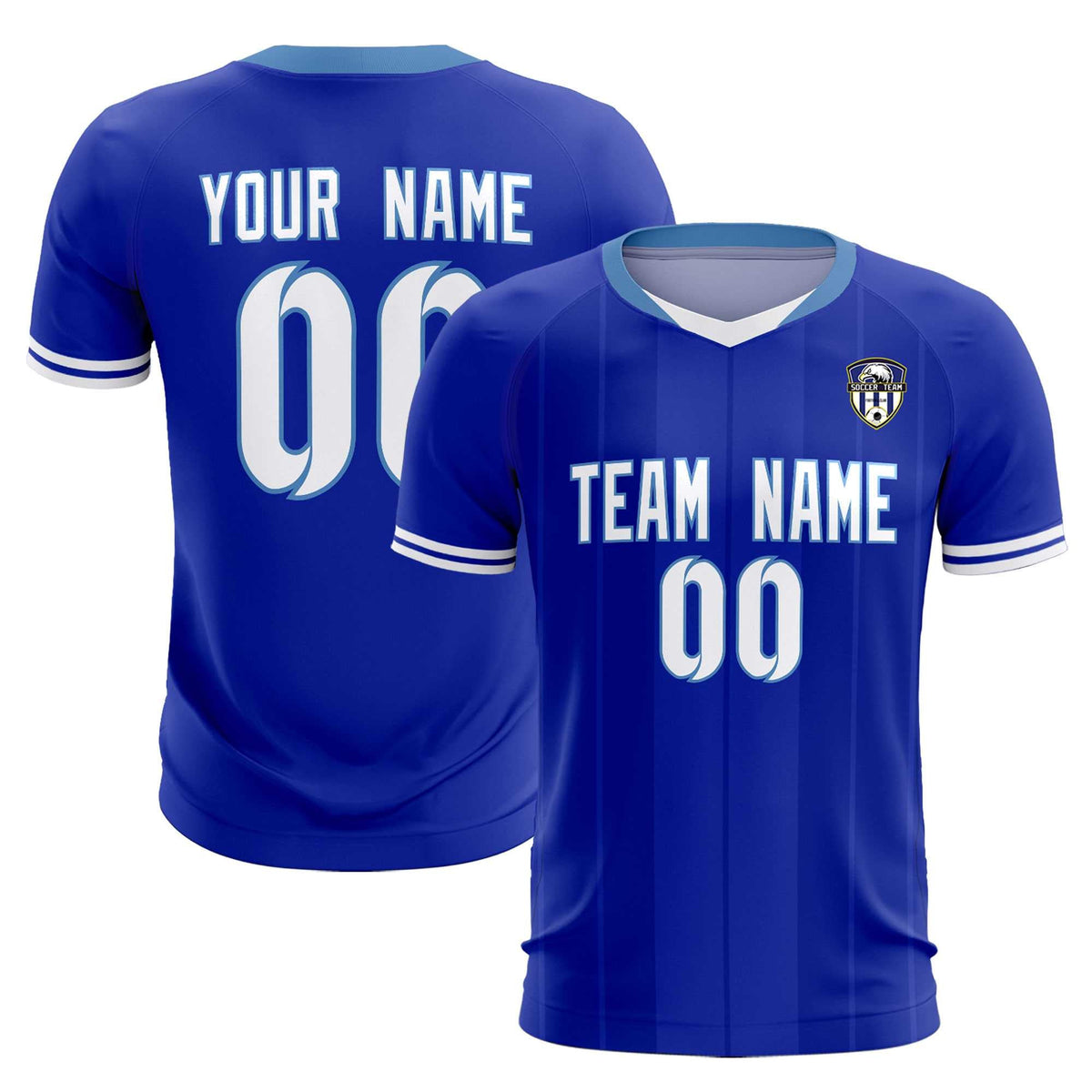 Custom Royal Classic Striped Personalized Football Kit Jersey