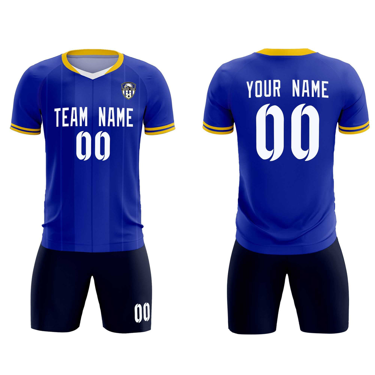 Custom Royal Classic Striped Personalized Football Kit Jersey
