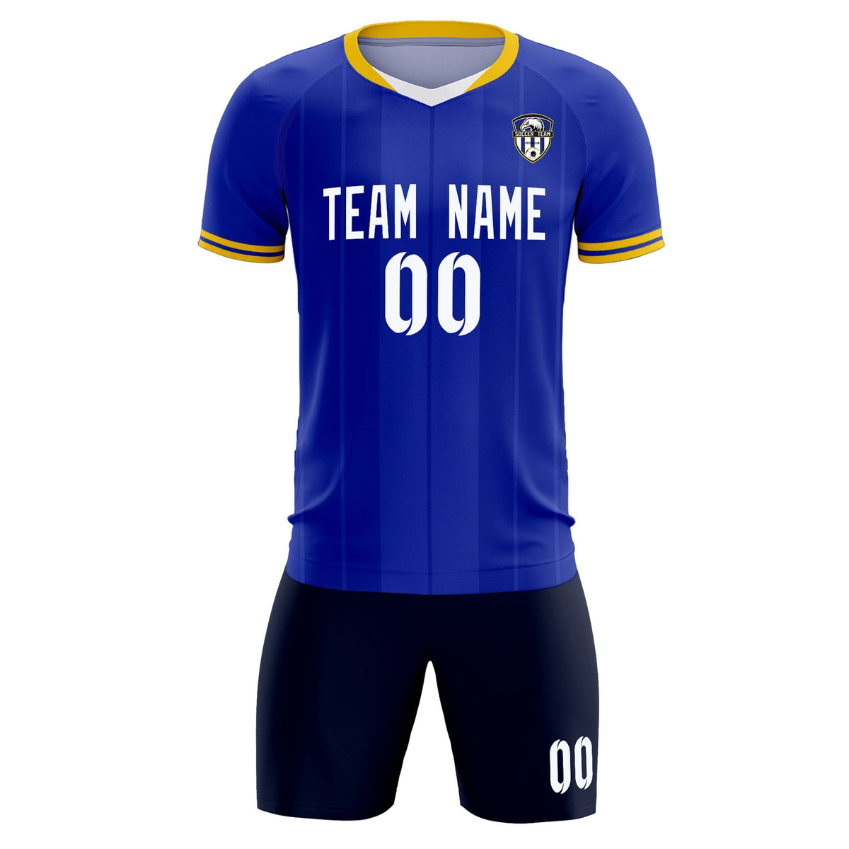 Custom Royal Classic Striped Personalized Football Kit Jersey