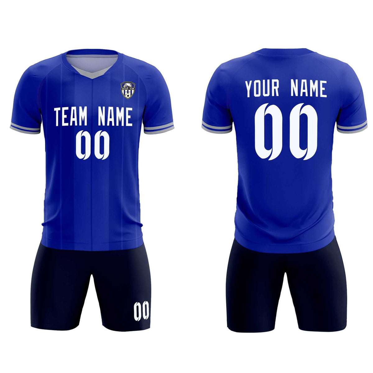 Custom Royal Classic Striped Personalized Football Kit Jersey