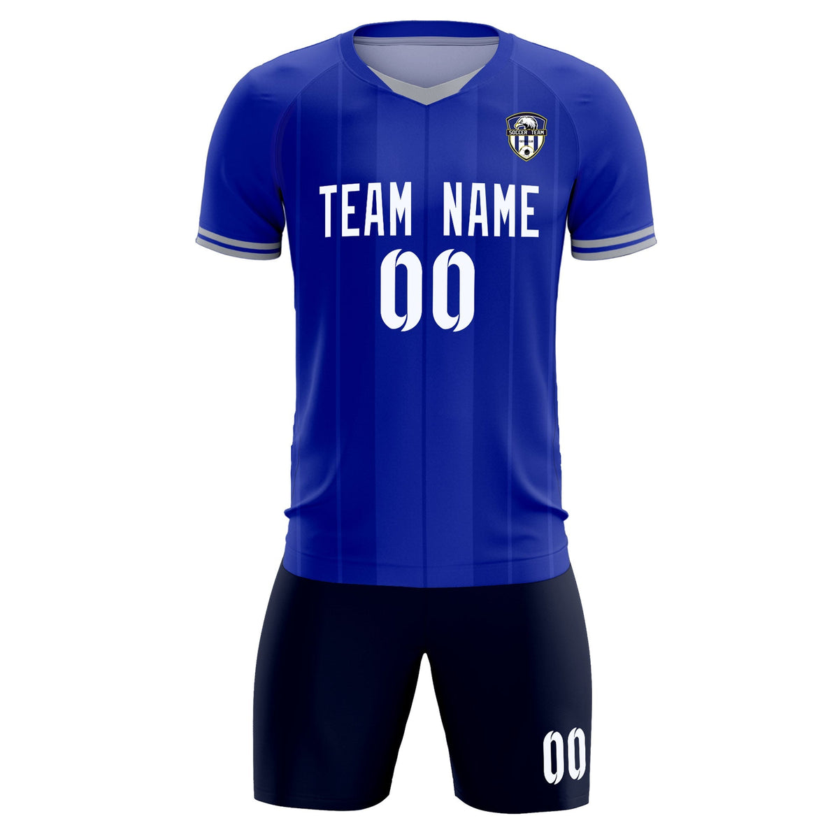 Custom Royal Classic Striped Personalized Football Kit Jersey