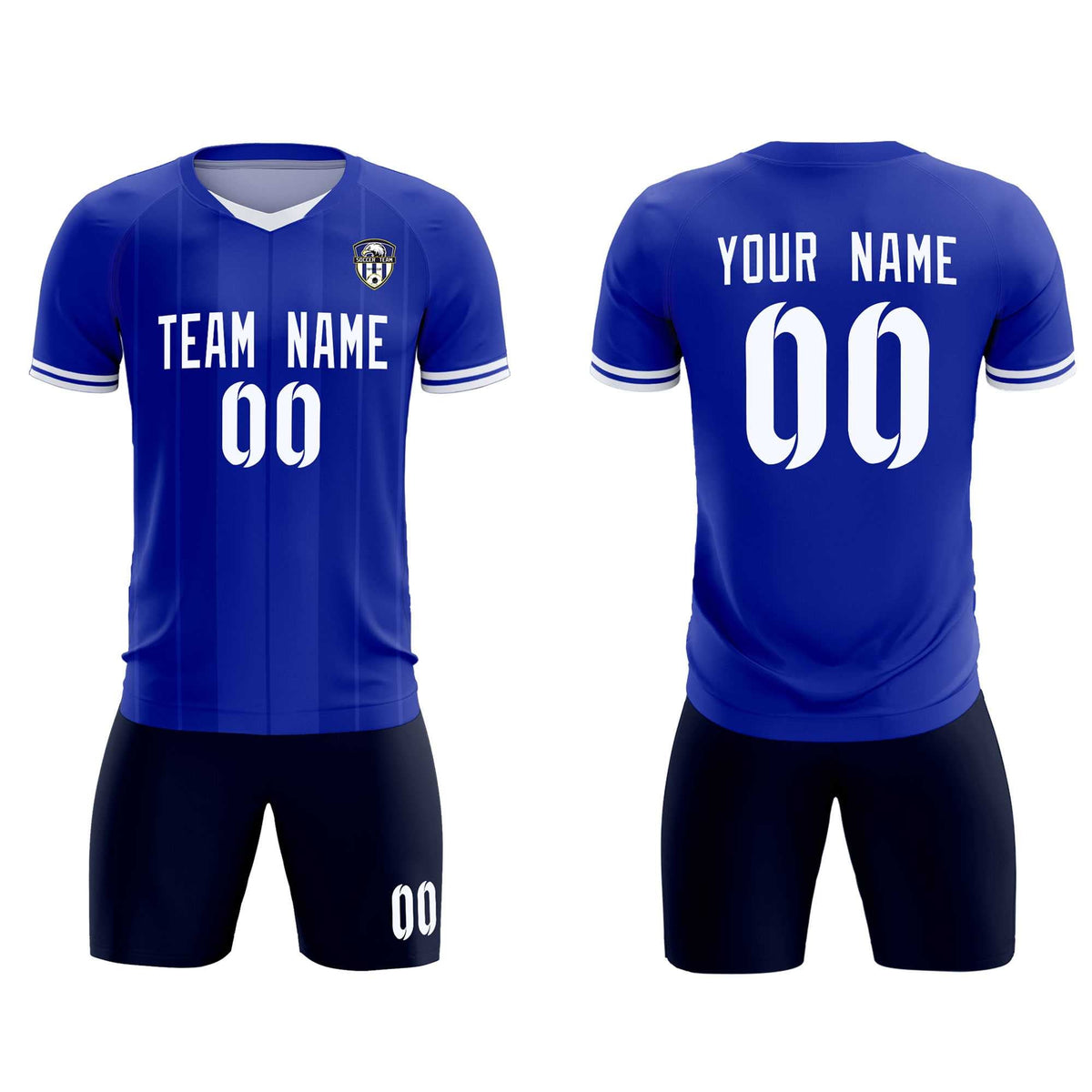 Custom Royal Classic Striped Personalized Football Kit Jersey