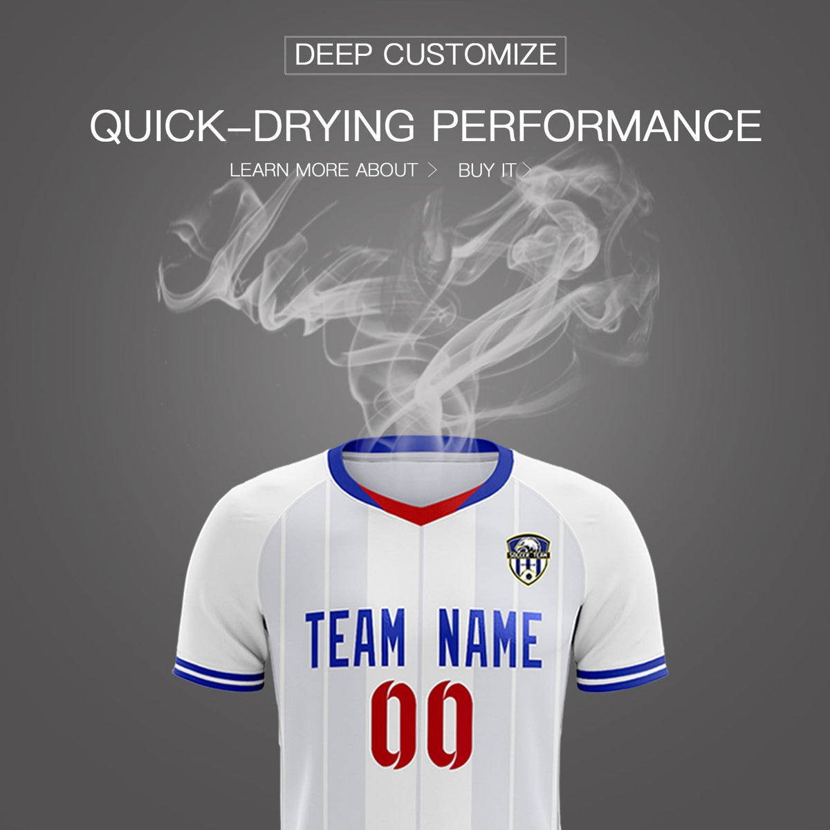 Custom White Classic Striped Personalized Football Kit Jersey