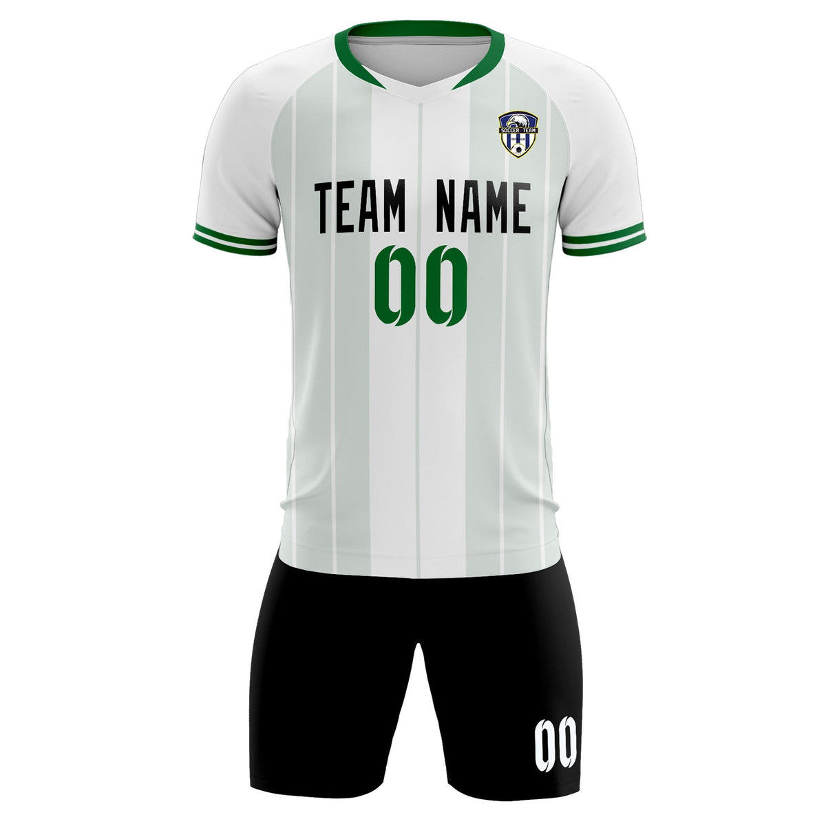 Custom White Classic Striped Personalized Football Kit Jersey