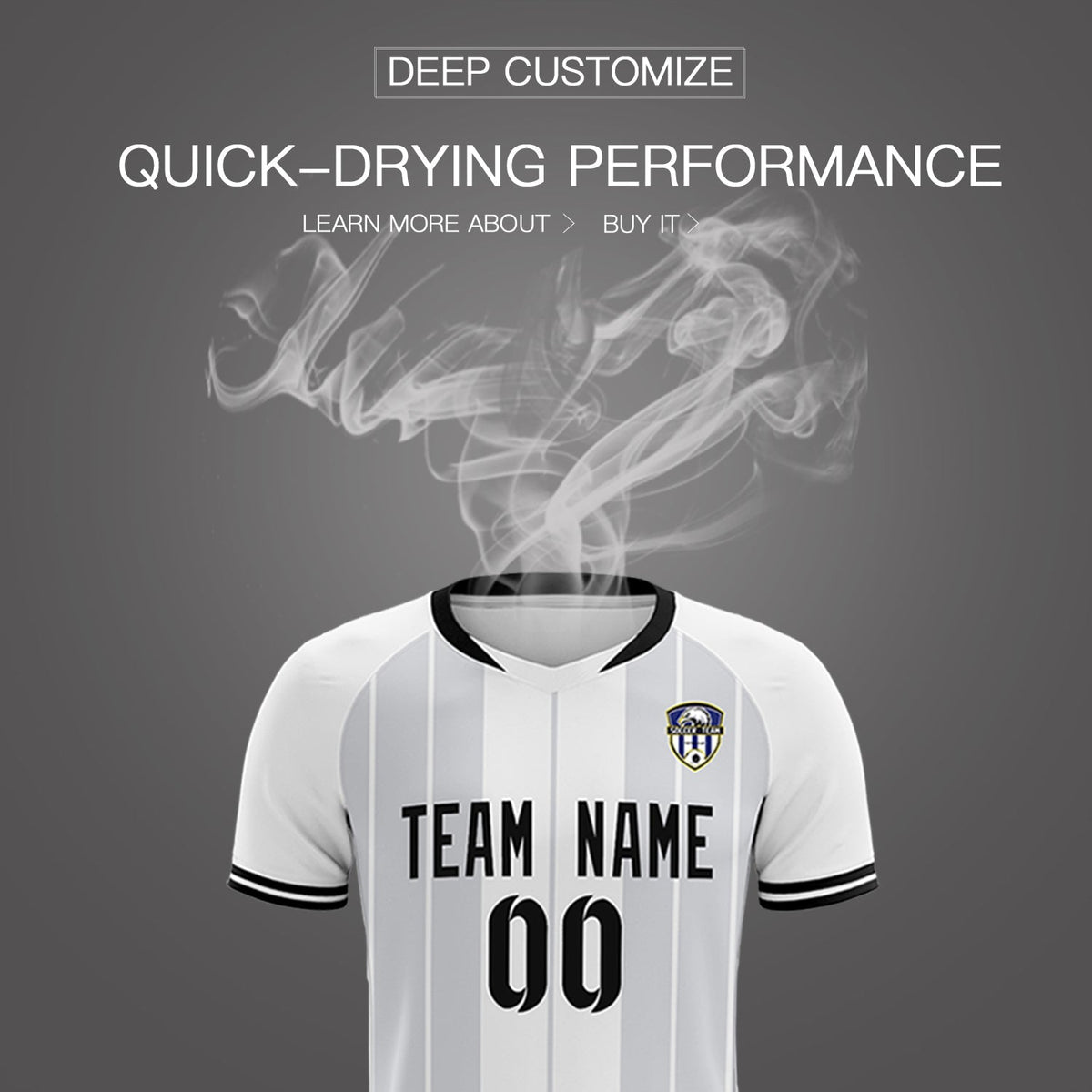 Custom White Classic Striped Personalized Football Kit Jersey