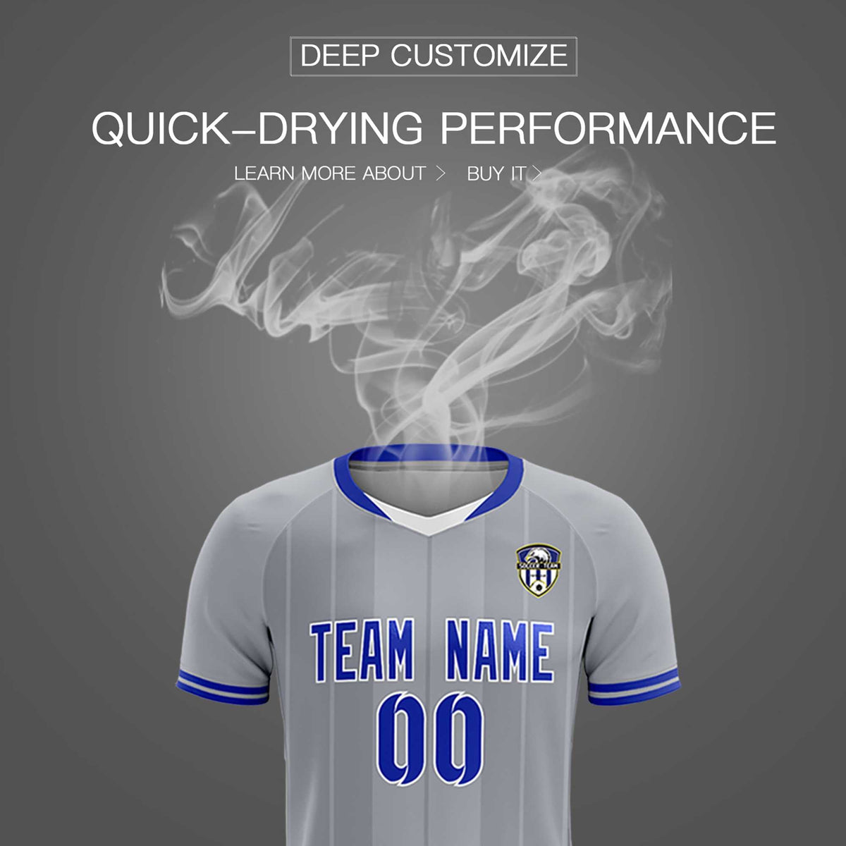 Custom Gray Classic Striped Personalized Football Kit Jersey