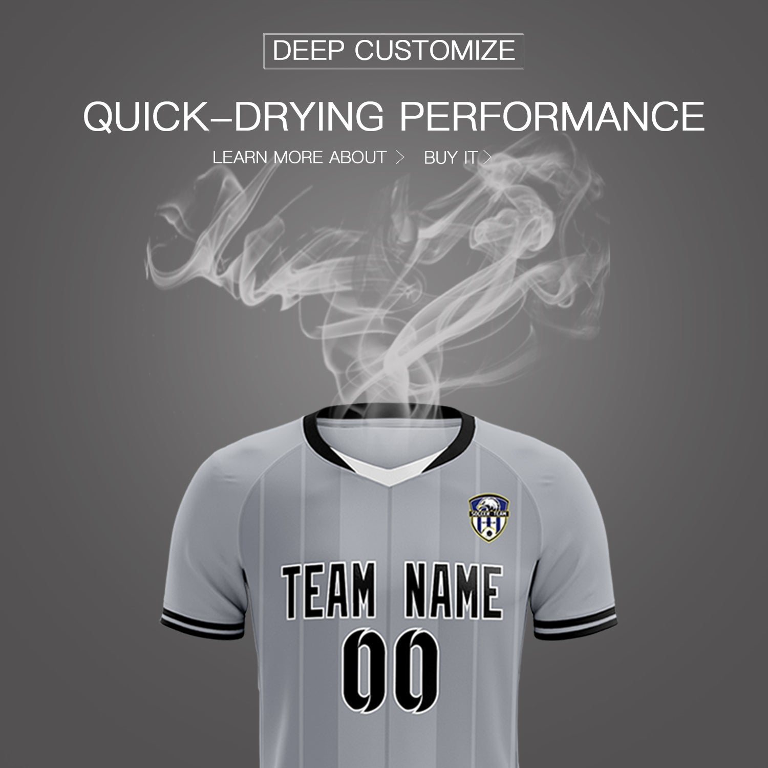 Custom Gray Classic Striped Personalized Football Kit Jersey