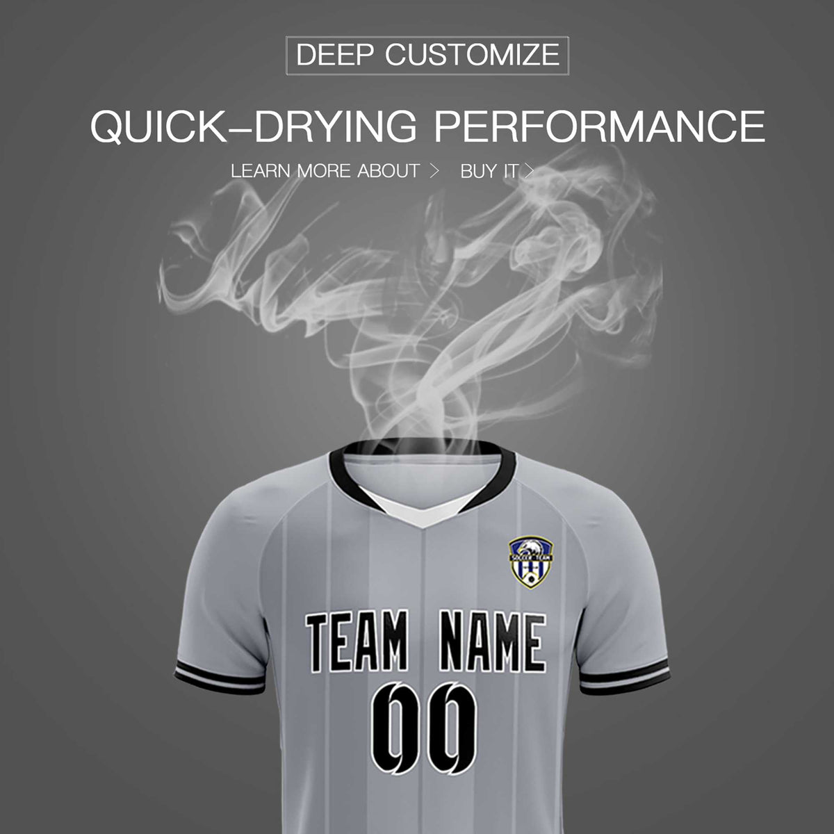 Custom Gray Classic Striped Personalized Football Kit Jersey