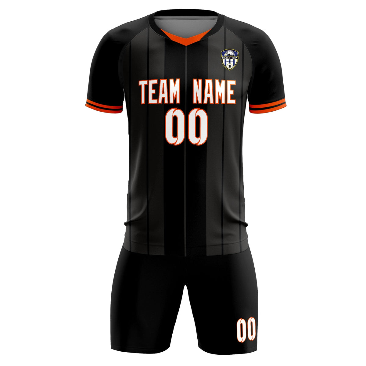 Custom Black Classic Striped Personalized Football Kit Jersey