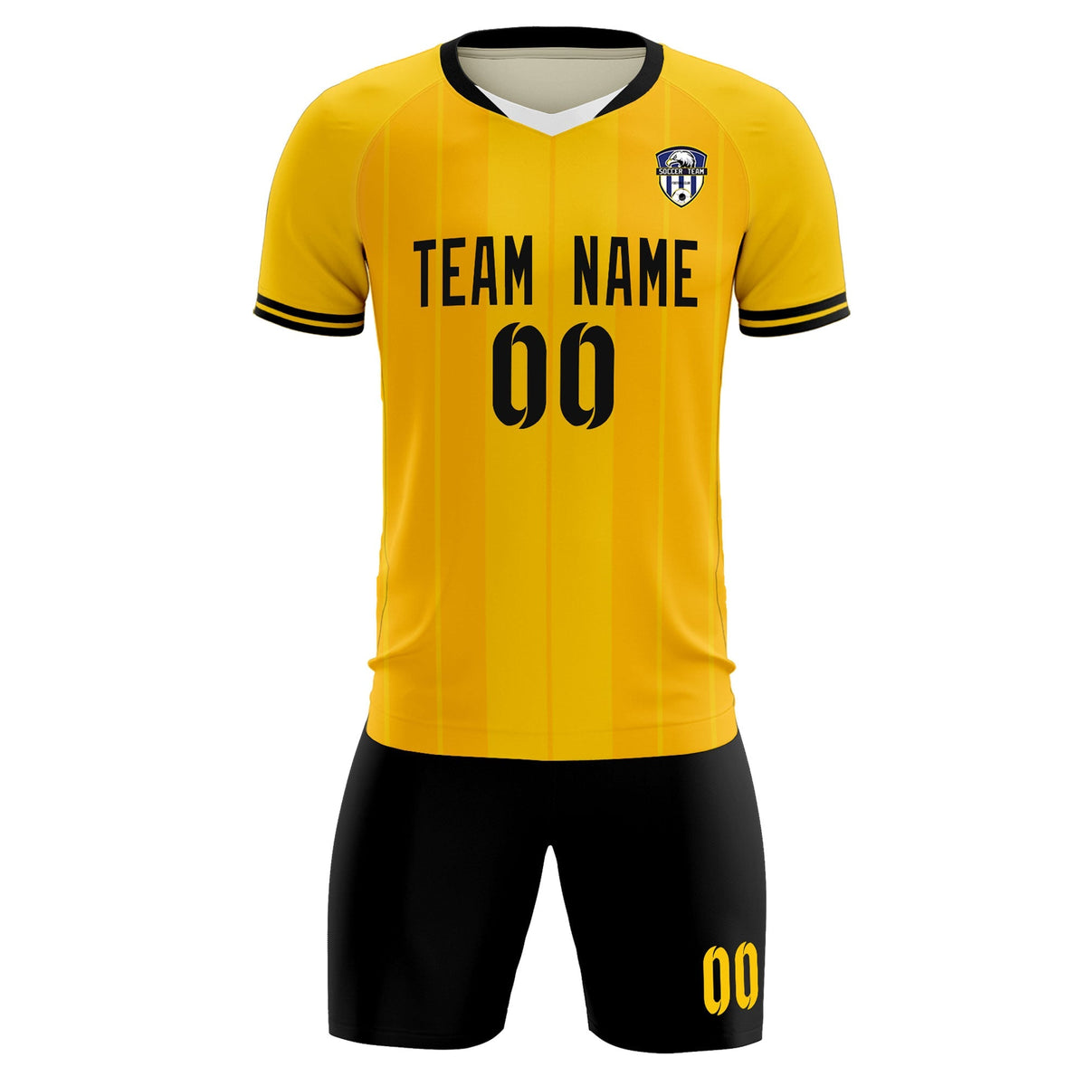 Custom Gold Classic Striped Personalized Football Kit Jersey