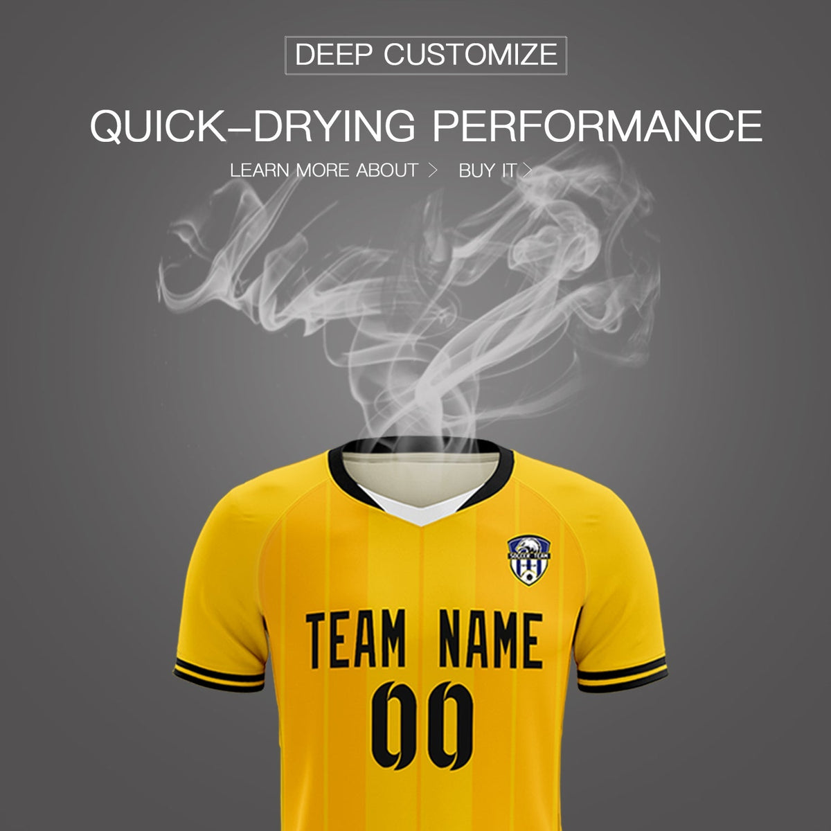 Custom Gold Classic Striped Personalized Football Kit Jersey