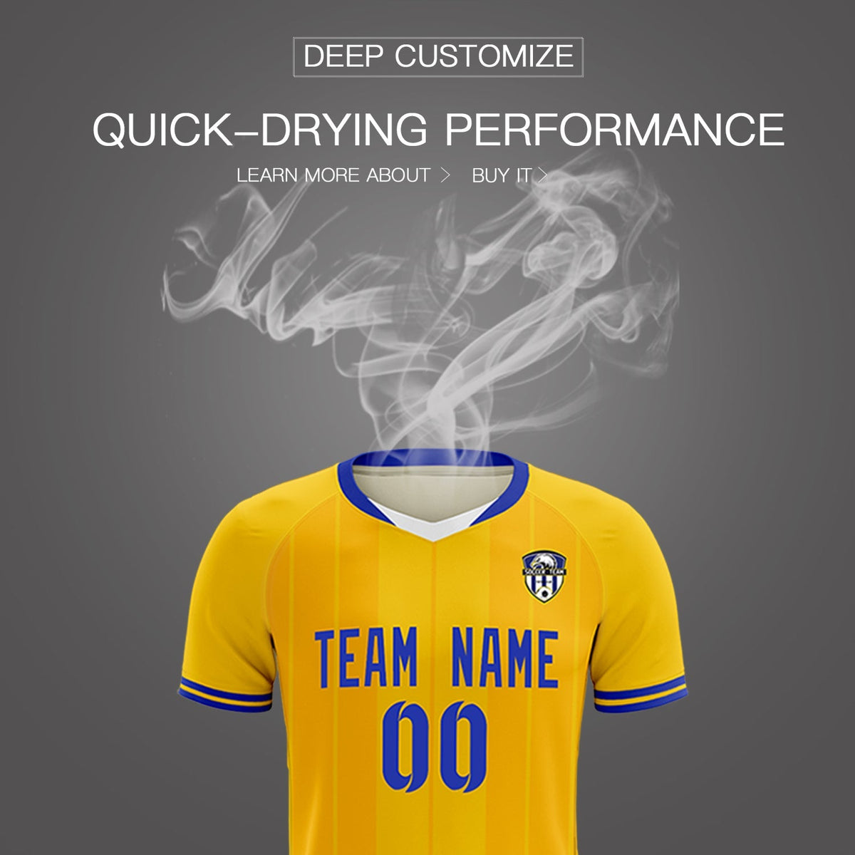 Custom Gold Classic Striped Personalized Football Kit Jersey