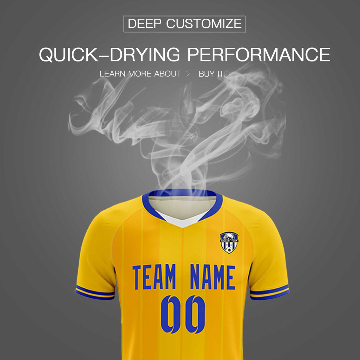 Custom Gold Classic Striped Personalized Football Kit Jersey