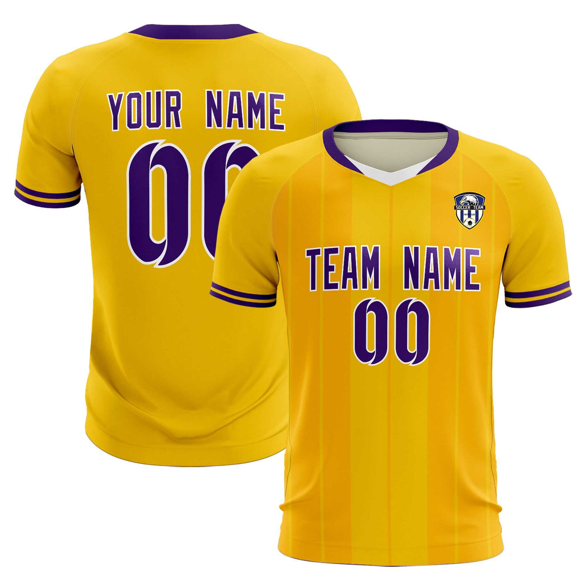Custom Gold Classic Striped Personalized Football Kit Jersey