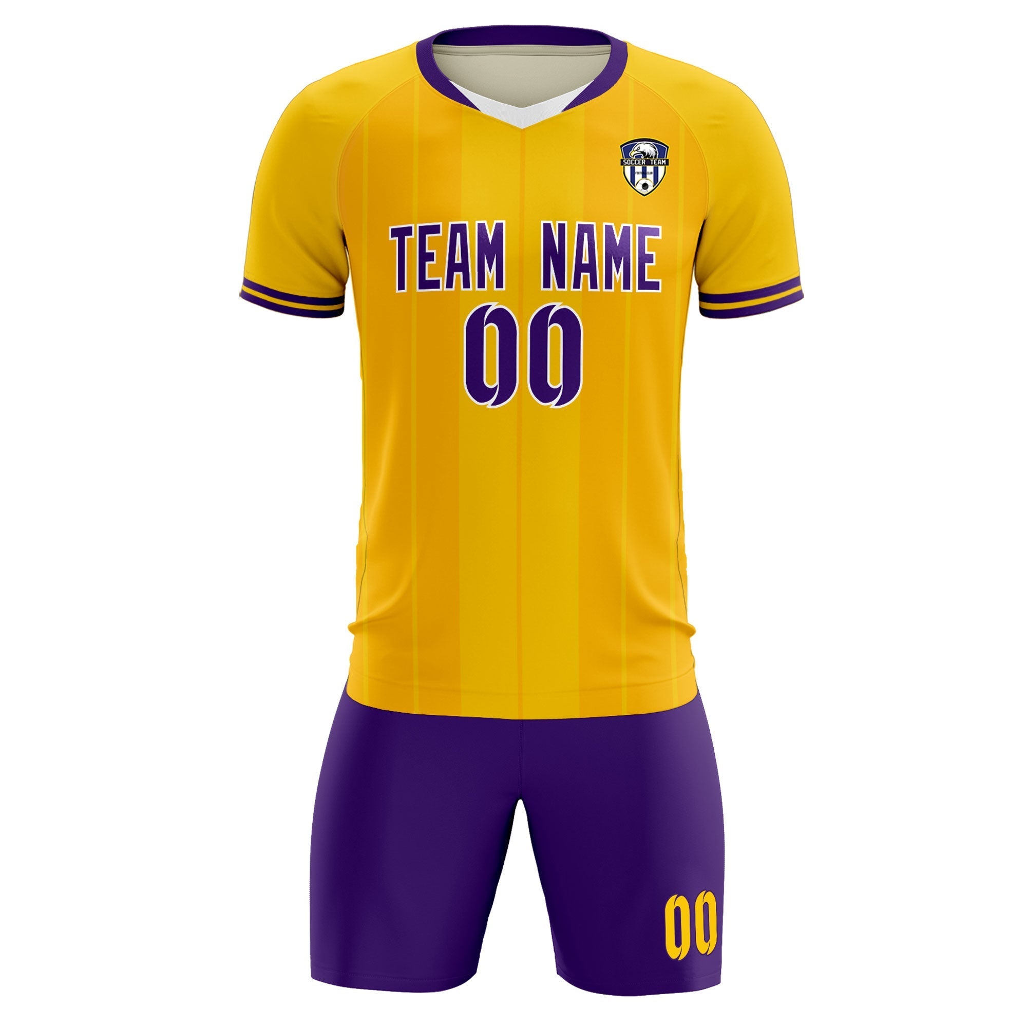 Custom Gold Classic Striped Personalized Football Kit Jersey